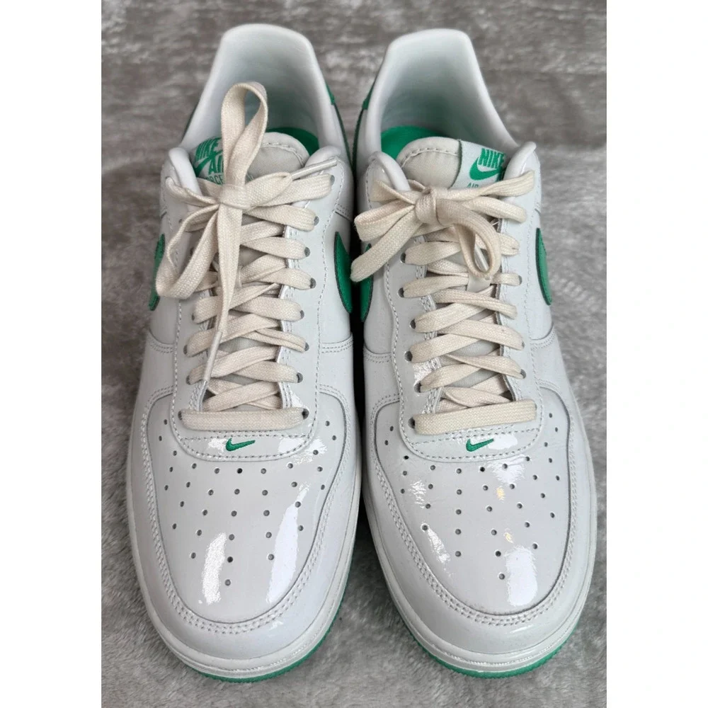 Nike Air Force 1 07 Premium Platinum Tint Stadium Green Sneakers Mens 8.5